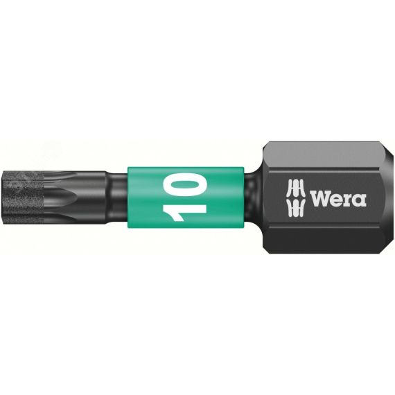Бита ударная 867/1 IMP DC Impaktor TORX алмазное покрытие хвостовик 1/4 C 6.3 TX 10 x 25 мм WERA WE-057628