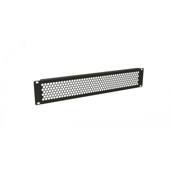 Фальш-панель перфорированная на 2U. цвет черный (RAL 9005) Hyperline BPD-2-RAL9005
