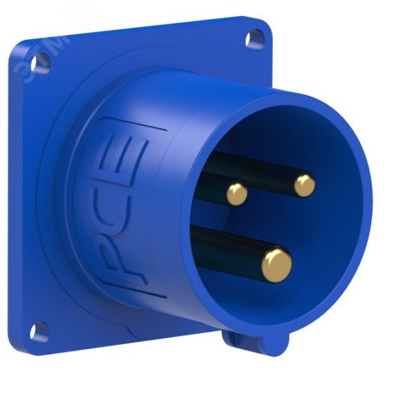Вилка встраиваемая 16А/230V/1P+N+E/IP44, фланец 56x56 PCE 613-6f3