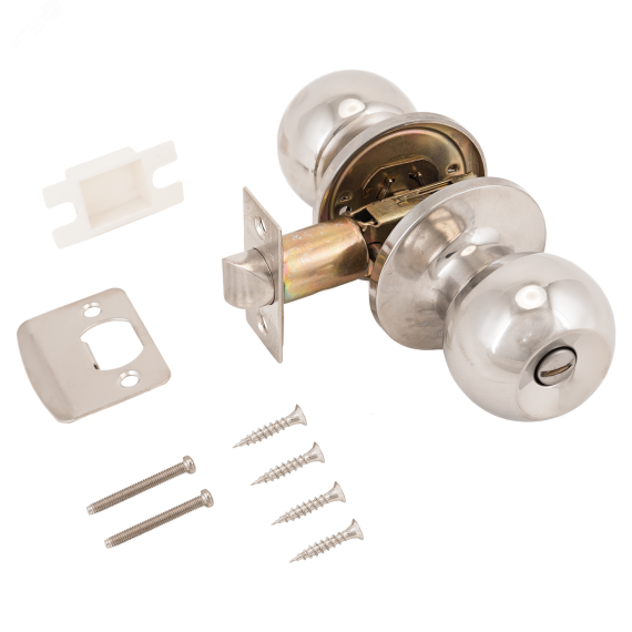 Ручка-защелка для межкомнатных дверей, АЛЛЮР 5560 BK CP хром ПТК 1186