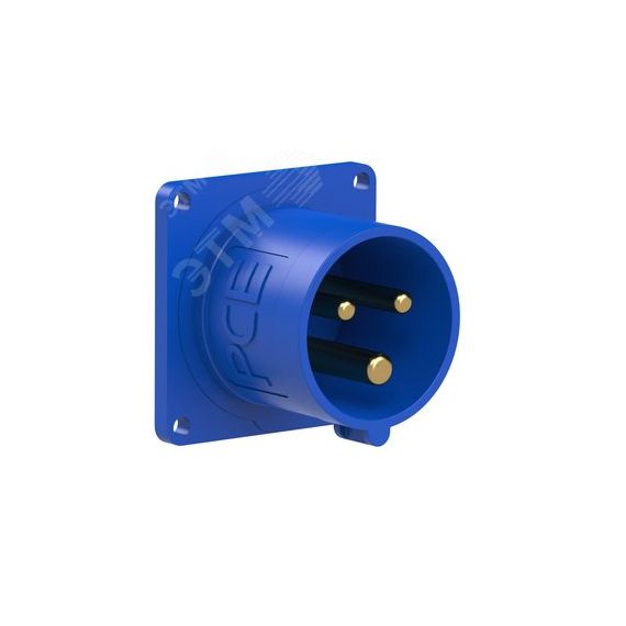 Вилка встраиваемая 16А/230V/1P+N+E/IP44, фланец 56x56 PCE 613-6f3