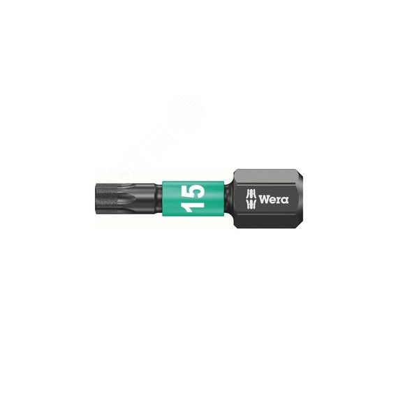 Бита ударная 867/1 IMP DC Impaktor TORX алмазное покрытие хвостовик 1/4 C 6.3 TX 15 x 25 мм WERA WE-057623