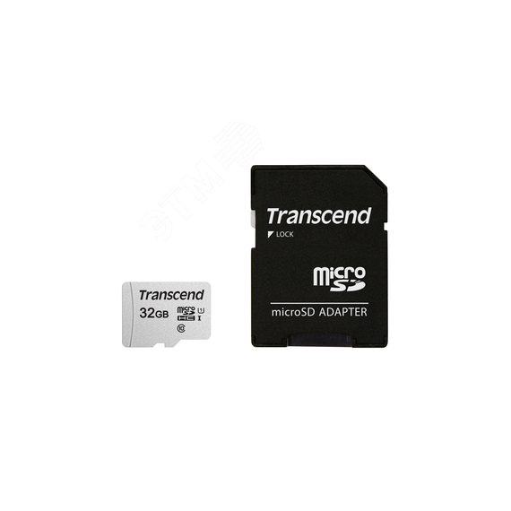 Карта памяти 32GB MicroSD 300S UHS I, SDXC, 95 МБ/с, Class 10 Transcend TS32GUSD300S-A