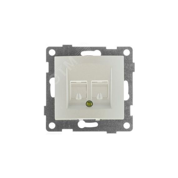 Bravo Розетка телефонная RJ12, двойная, скрытая установка.  жемчуг GUSI Electric С10Т2-028