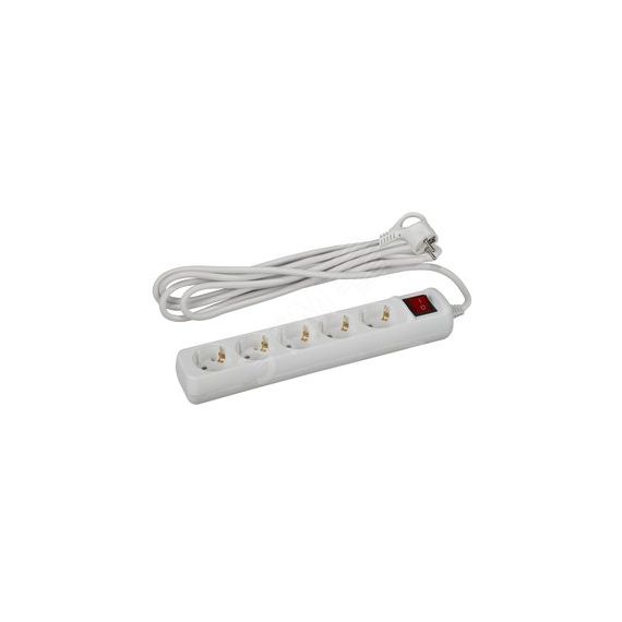 Удлинитель с заземл, 3x1мм2, 16A, ПВС, с выкл, 5гн, 3м (10/480) U-5es-3m-3x1 ЭРА Б0028382