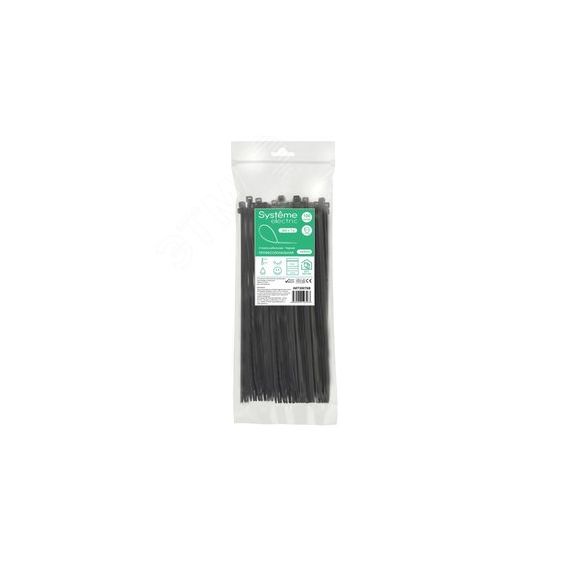 Стяжка кабельная MultiSet 300х7.6 Чёрная (100шт) SE (Systeme) IMT30076B