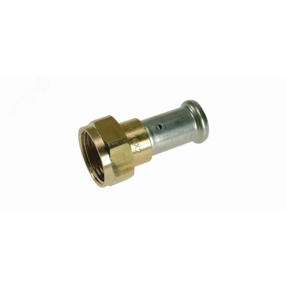 Муфта накидная гайка, плоское уплотнение, латунь пресс, 20x3/4 Henco 26P-20Z05