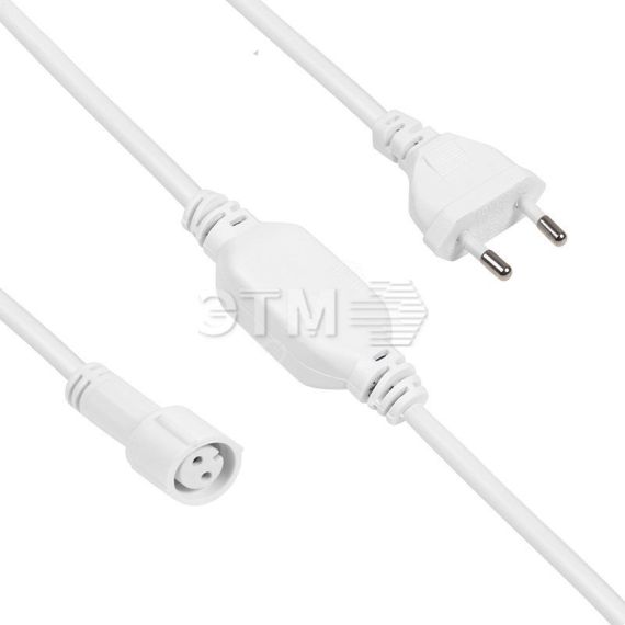 Комплект подключения для уличных гирлянд 230В / 4А, провода белый, IP65 Neon-Night 303-500-1