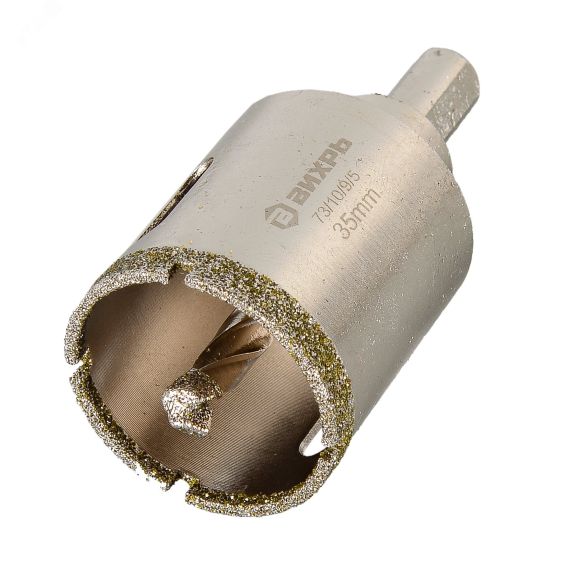 Коронка алмазная по керамограниту/керамике, 35 мм Вихрь 73/10/9/5