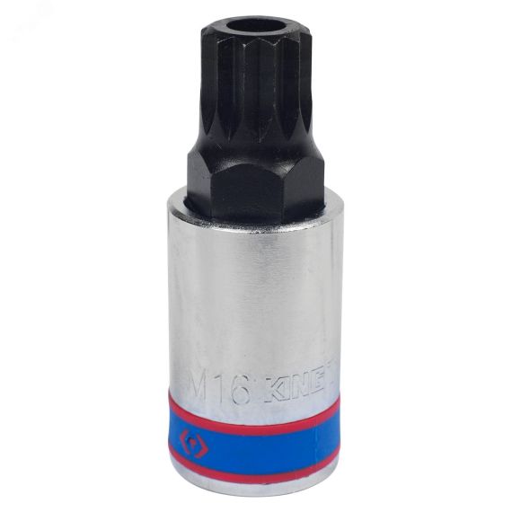 Насадка (бита) торцевая 1/2', SPLINE, M16, L = 66 мм, с отверстием King Tony 402B16