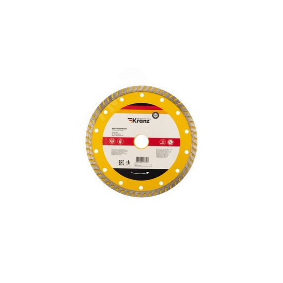 Диск алмазный отрезной Turbo 180x22.2x2.4x10 мм Kranz KR-90-0123