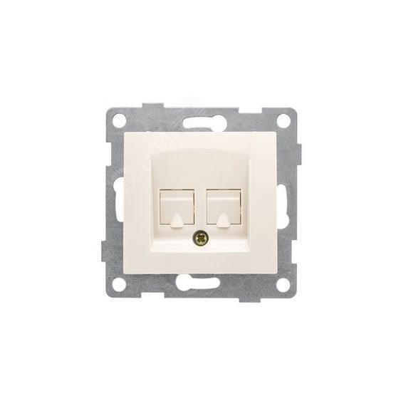 GUSI Bravo механизм розетки  компьютерной RJ45, двойной, скрытая установка.  Цвет бежевый. GUSI Electric С10К2-003