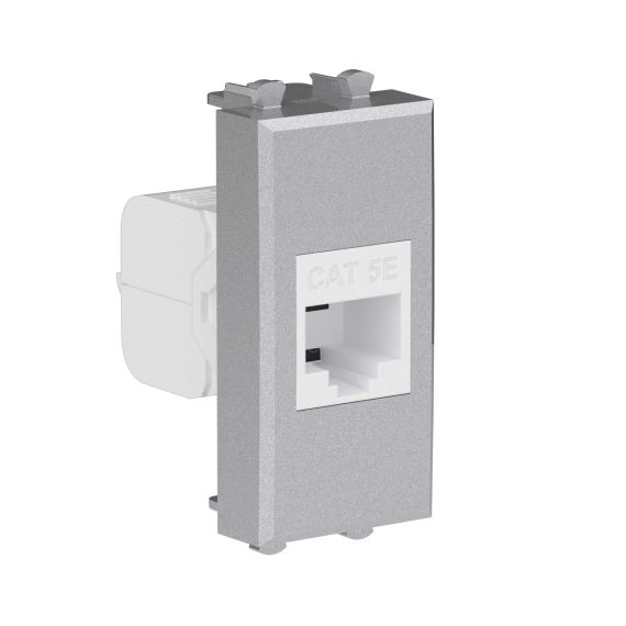 Компьютерная розетка RJ-45 без шторки модульная, кат.5е, "Avanti", "Закаленная сталь", 1 модуль Компьютерная розетка RJ-45 без шторки модульная, кат.5е, "Avanti", "Закаленная сталь", 1 модуль