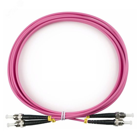 Шнур оптический duplex 3м ST-ST 50/125 мм OM4 LSZH Cabeus FOP-50-OM4-ST-ST-3m