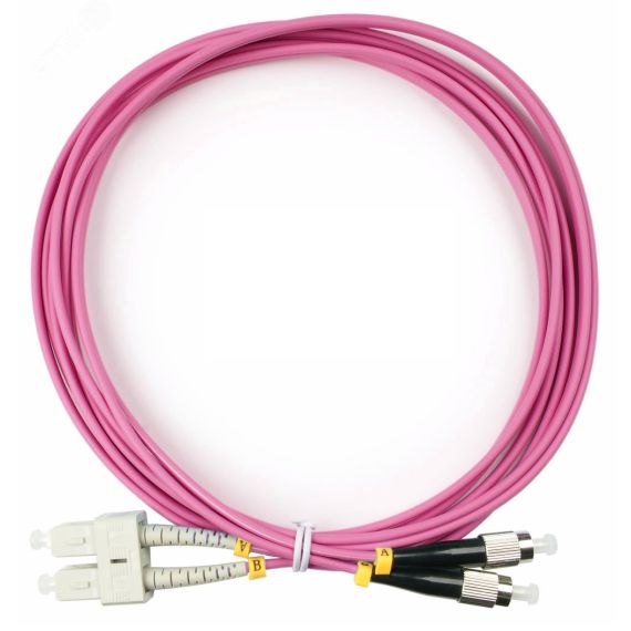 Шнур оптический duplex 3м SC-FC 50/125 мм OM4 LSZH Cabeus FOP-50-OM4-SC-FC-3m