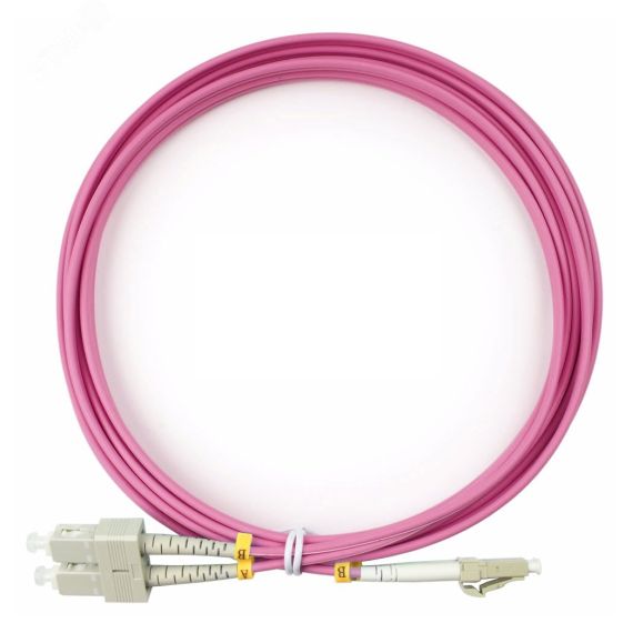 Шнур оптический duplex 3м LC-SC 50/125 мм OM4 LSZH Cabeus FOP-50-OM4-LC-SC-3m
