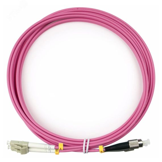 Шнур оптический duplex 3м LC-FC 50/125 мм OM4 LSZH Cabeus FOP-50-OM4-LC-FC-3m