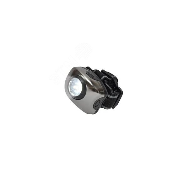 S-HL011-C Gun Metal Фонарь серии Стандарт «Bright eyes — comfort» (налобный фонарь), алюминиевый корпус, 1 LED, упаковка — кламшелл, 3хААА н/к Uniel SHL011CGM