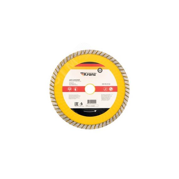Диск алмазный отрезной Turbo волна 180x22.2x2.2x10 мм Kranz KR-90-0133