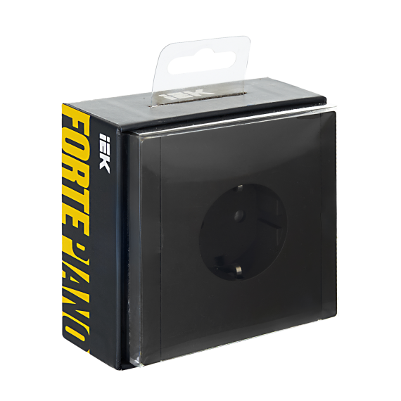 FORTE&PIANO Розетка 1-местная с заземлением без защитных шторок безвинтовое крепление 16А FP314 серый IEK