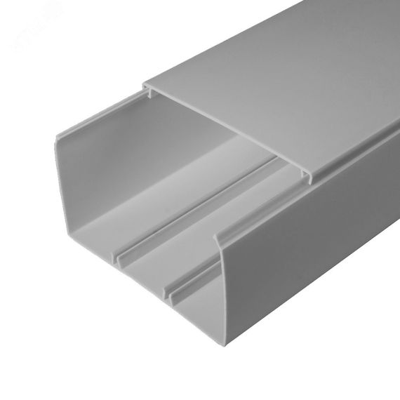 Кабель-канал серый RAL 7035 2-й замок в п/э 100х60 мм (16м/уп) Промрукав PR03.0082