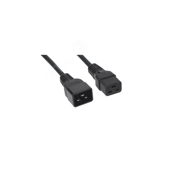 Кабель питания IEC 320 C19 - IEC 320 C20 (3x1.5), 16A, прямая вилка, 1.8м Cabeus PC-IEC19-IEC20-1.8M