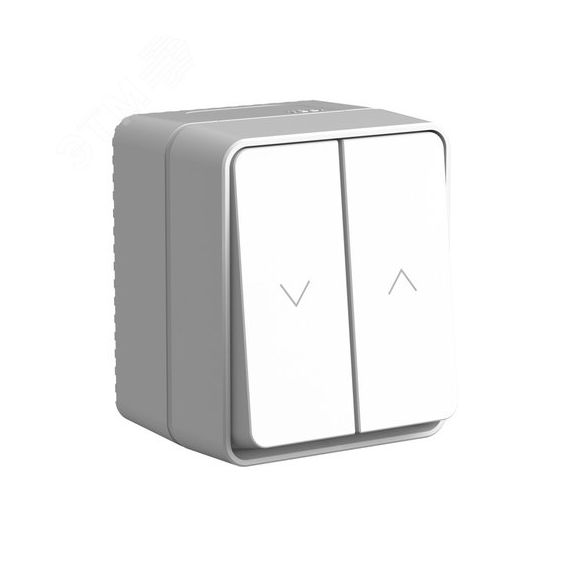 AtlasDesign PROFI IP54 2-клавишный выключатель для жалюзи, 2хсх.4, серый SE (Systeme) ATN543019