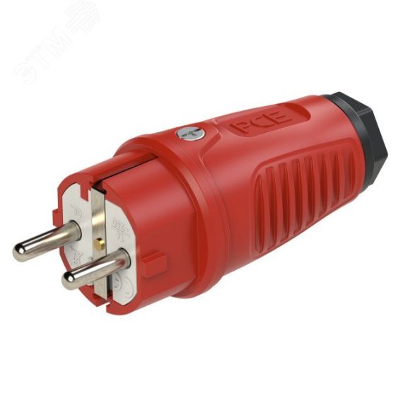 Вилка каб 16A/250V/2P+E/IP54 корпус красный, маркер черный PCE 0511-rs