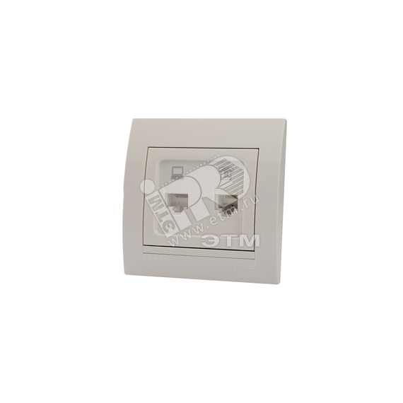 DERIY Розетка RJ45+RJ11 белый Lezard 702-0202-143