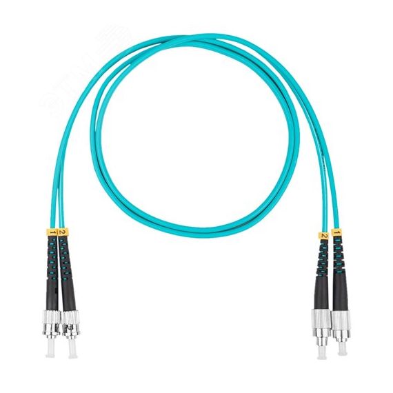 Шнур оптический коммутационный (патч-корд), FC-ST, дуплекс (duplex) OM3, нг(А)-HF, бирюзовый, 5,0 м Datarex DR-222365
