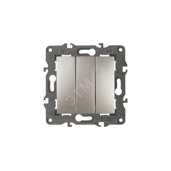 Выключатель тройной, 10АХ-250В, Эра Elegance, шампань,14-1107-04 ЭРА Б0034253