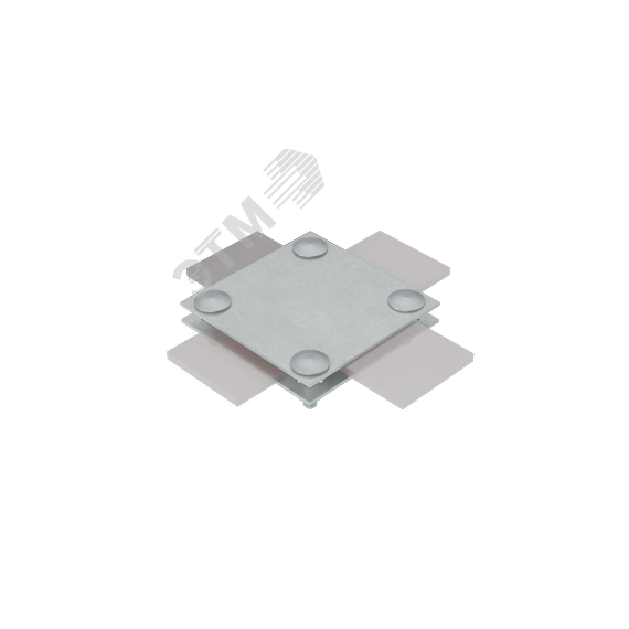 Соединитель крестообразный для полосы до 40 мм с 2 пластинами INOX304 КМ-профиль MA0045