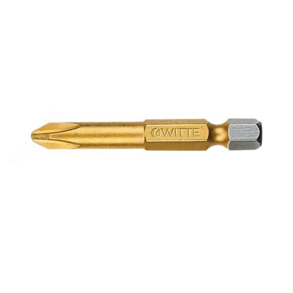 Бита PH1 х 50 мм 1/4'' E6.3 Industrial TiN покр. нитрид титана WITTE 275512000