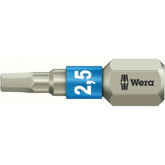 Бита под внутренний шестигранник 3840/1 TS Hex-Plus нержавеющая сталь хвостовик 1/4 C 6.3 2.5 x 25 мм WERA WE-071072