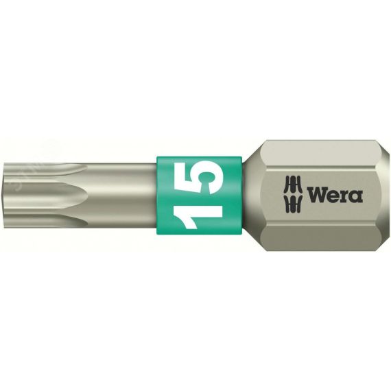 Бита 3867/1 TS TORX нержавеющая сталь хвостовик 1/4 C 6.3 TX 15 x 25 мм WERA WE-071033