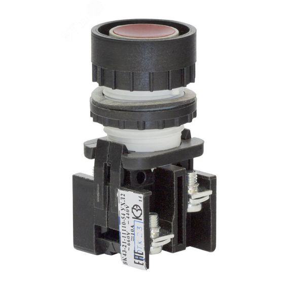 Выключатель кнопочный ВК 43-21-11110-54 УХЛ2 красный КЗЭА г.Кашин 180111100ВК000000000