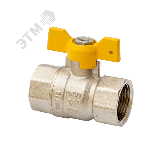 Кран шаровый газовый 3/4'ВВ ручка бабочка MVI BV.813.05
