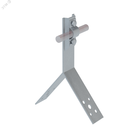 Коньковый держатель болтовой для прутка D 5-10 мм H100 мм INOX304 КМ-профиль MA0095