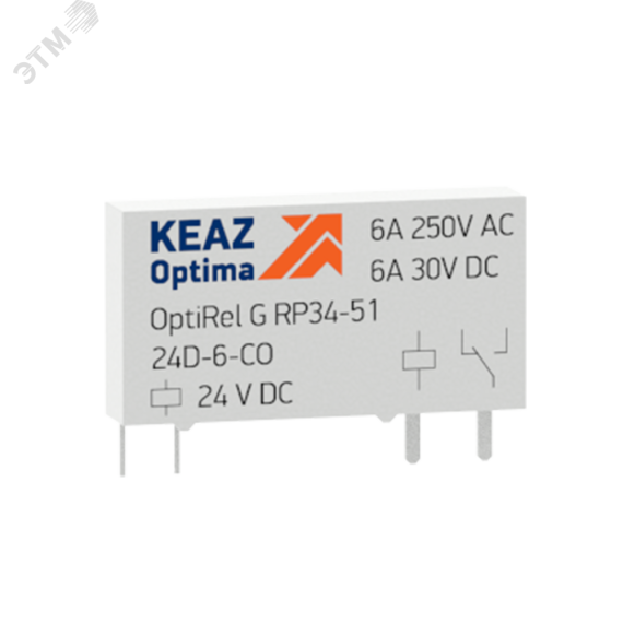 Реле промежуточное OptiRel G RP34-51-6D-6-CO-G КЭАЗ 281141