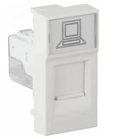 Розетка модульная компьютерная RJ-45 45х22.5мм белая RUVinil АДЛ 13-902