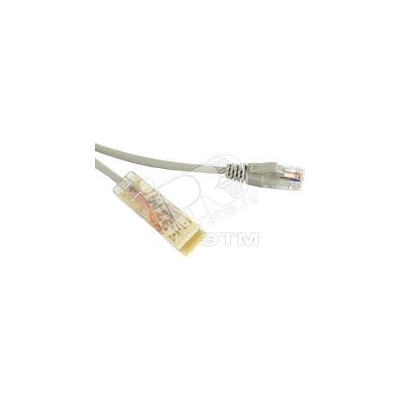 Патч-корд 110 тип-RJ45 2 пары Ethernet LSZH серый (3м) Hyperline 229899