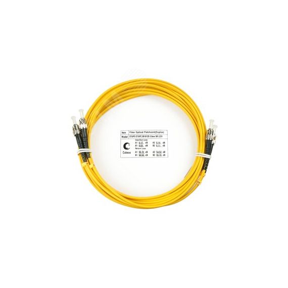 Шнур оптический duplex 10м ST-ST 9/125 sm LSZH Cabeus FOP(d)-9-ST-ST-10m