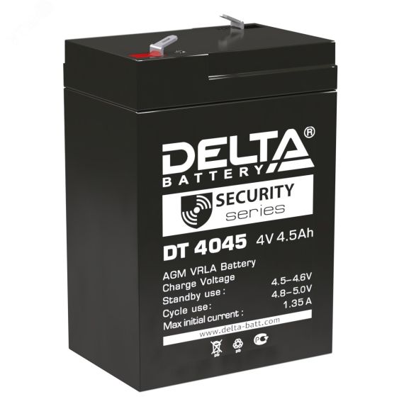 Аккумулятор DT 4В 4.5Ач (47мм) Delta DT 4045 (47мм)