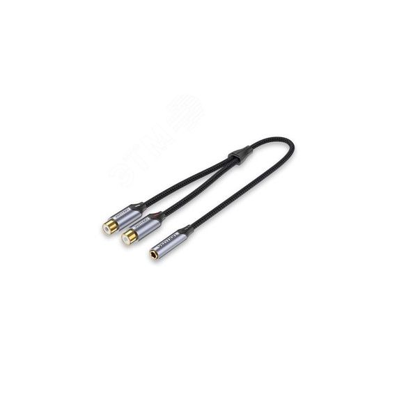 Переходник - разветвитель аудио Jack 3.5 мм F на 2RCA F, 0.3 м. Vention BCOHY
