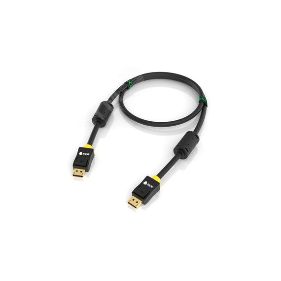 Кабель DisplayPort 1.4 20M на 20M, 1.5 м., черный, ферритовые кольца Greenconnect GCR-53986