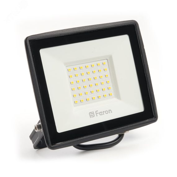 Прожектор светодиодный ДО-50w 6400К 4000Лм IP65 черный FERON LL-921