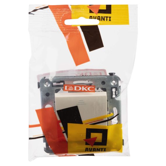 Переключатель одноклавишный в стену, &quot;Avanti&quot;, &quot;Ванильная дымка&quot;