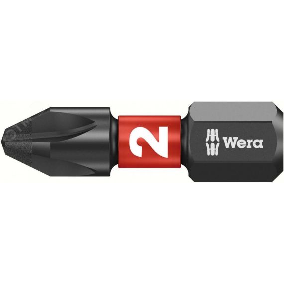 Бита ударная 851/1 IMP DC Impaktor PH алмазное покрытие хвостовик 1/4 C 6.3 PH 2 x 25 мм WERA WE-057616