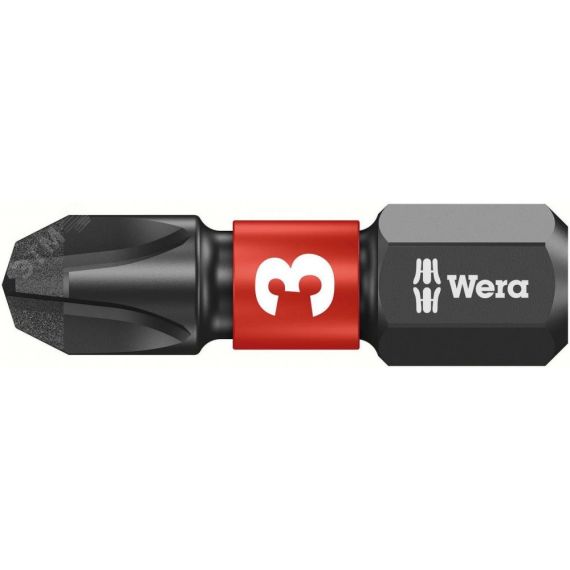 Бита ударная 851/1 IMP DC Impaktor PH алмазное покрытие хвостовик 1/4 C 6.3 PH 3 x 25 мм WERA WE-057617