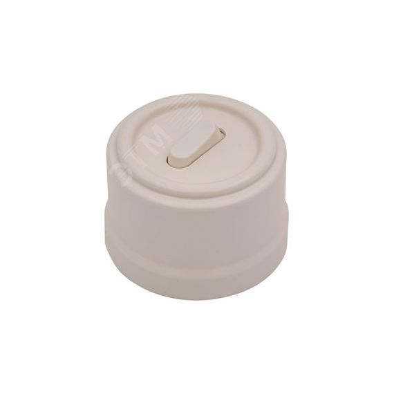 Выключатель Лизетта 1-кл. перекрестный, пластик, цвет Песочное золото (клавишный) Бирони B1-223-24